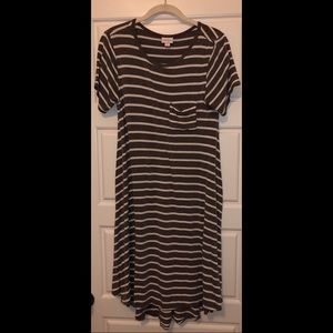 High low striped dress